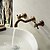 economico Rubinetti per lavandino bagno-Lavandino rubinetto del bagno - A muro / Separato Rame anticato Montaggio su parete Tre / Due maniglie Tre foriBath Taps
