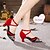 זול נעליים לטיניות-בגדי ריקוד נשים נעליים לטיניות ריקודים סלוניים סנדלים תחרה תפורה עקב קובני שחור אדום כסף אבזם / סוויד / עור / עור / EU40