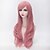 cheap Synthetic Trendy Wigs-Synthetic Wig Curly Kardashian Curly Layered Haircut With Bangs Wig Pink Very Long Pink Synthetic Hair Women&#039;s Side Part Pink