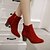 זול מגפי נשים-בגדי ריקוד נשים נעליים פליז סתיו חורף אתחול צ&#039;לסי עקב עבה בערך 5.08 ס&quot;מ-10.6 ס&quot;מ מגפונים\מגף קרסול רוכסן ל קזו&#039;אל שמלה שחור בז&#039; אדום