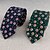 baratos Acessórios Masculinos-Gravatas (Azul Escuro/Verde , Algodão) Estampado