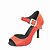 cheap Dance Shoes-Women&#039;s Latin Shoes / Salsa Shoes Leatherette Buckle Sandal Buckle Customized Heel Customizable Dance Shoes Black / Red / Silver