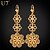 cheap Earrings-U7® Women&#039;s Exquisite Flowers Earrings 2015 New Fashion Jewelry Gift 18K Gold Plated Hollow Maxi Long Earrings