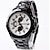 voordelige Militaire Horloges-CURREN Heren Militair horloge Polshorloge Kwarts Sporthorloge Roestvrij staal Band Luxueus Zwart Zilver # 3 # 4 5 # 6 # Zwart/Wit