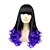 halpa Synteettiset peruukit-Synteettiset peruukit Syvät aallot Tyyli Suojuksettomat Peruukki Purppura Synteettiset hiukset Naisten Peruukki Costume Wig