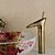 abordables Robinetteries de lavabo-Robinet lavabo - Jet pluie Bronze antique Vasque 1 trou / Mitigeur un trouBath Taps