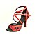 cheap Dance Shoes-Women&#039;s Latin Shoes / Salsa Shoes Lace Buckle Sandal Buckle Customized Heel Customizable Dance Shoes Black / Red / Yellow