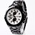 voordelige Militaire Horloges-CURREN Heren Militair horloge Polshorloge Kwarts Sporthorloge Roestvrij staal Band Luxueus Zwart Zilver # 3 # 4 5 # 6 # Zwart/Wit