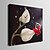 abordables Horloges murales tableaux-toiles-e-home® horloge de fleurs en toile 1pcs