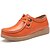 voordelige Dames Oxfordschoenen-Dames Comfortabel Leer Lente Zomer Herfst Winter Causaal Feesten &amp; Uitgaan Comfortabel Veters Platte hakZwart Oranje Geel Licht Groen