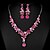 cheap Jewelry Sets-Women&#039;s White Cubic Zirconia Jewelry Set Cubic Zirconia Rhinestone Earrings Jewelry Fuchsia For Wedding Party Special Occasion Anniversary Engagement / Necklace