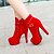 cheap Women&#039;s Boots-Women&#039;s Shoes Faux Suede Stiletto Heel Fashion Boots/Round Toe Boots Dress/Casual Black/Red