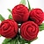 abordables Flores artificiales-caja de anillo de joyería de rosa roja anillo de compromiso de boda para los enamorados caja de regalo de San Valentín
