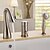 Χαμηλού Κόστους Βρύσες Μπανιέρας-Βρύση Μπανιέρας - Σύγχρονο Βουρτσισμένο Νικέλιο Ρωμαϊκή Μπανιέρα Κεραμική Βαλβίδα Bath Shower Mixer Taps / Ενιαία Χειριστείτε τρεις οπές
