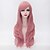 cheap Synthetic Trendy Wigs-Synthetic Wig Curly Kardashian Curly Layered Haircut With Bangs Wig Pink Very Long Pink Synthetic Hair Women&#039;s Side Part Pink