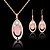 abordables Parures de Bijoux-Cristal Parure de Bijoux Collier Pendentif dames Soirée Mode Zirconium Plaqué Or Rose Des boucles d&#039;oreilles Bijoux Rose Pour Mariage Soirée Occasion spéciale Anniversaire Fiançailles Cadeau