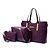 cheap Bag Sets-Women&#039;s Bags PU Leather Patent Leather Shoulder Messenger Bag Bag Set 3 Pcs Purse Set Plaid Solid Colored Bag Sets Shopping Formal Office &amp; Career Black Purple Red