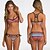 cheap Women&#039;s Swimwear &amp; Bikinis-Women&#039;s Geometric Color Block Boho Bikini Swimsuit Straped Swimwear Bathing Suits Rainbow