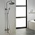 abordables Grifos de ducha-Sistema ducha Conjunto - Efecto lluvia Moderno Níquel Cepillado Sistema ducha Válvula Cerámica Bath Shower Mixer Taps / Acero Inoxidable / Sola manija Tres Agujeros