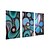 abordables Peintures Abstraites-Peint à la main Abstrait Panoramique horizontal, Moderne Toile Peinture à l&#039;huile Hang-peint Décoration d&#039;intérieur Trois Panneaux