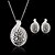 cheap Jewelry Sets-Women&#039;s Crystal Jewelry Set Stud Earrings Pendant Necklace Heart Statement Ladies Bridal Italian fancy Silver Plated Rose Gold Plated Earrings Jewelry Golden / Silver For Wedding Party Daily