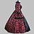 baratos Vestidos Lolita-Gótica Steampunk® Vitoriano Renda Cetim Mulheres Vestidos Cosplay Roxo Vermelho Azul Manga Longa Comprimento Longo