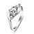 tanie Modne pierścionki-Damskie Obrączka Cyrkonia Srebrny Srebro standardowe Cyrkonia Moda Impreza Biżuteria