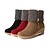 cheap Women&#039;s Boots-Women&#039;s Shoes Fleece Wedge Heel Wedges/Fashion Boots/Round Toe Boots Dress/Casual Black/Yellow/Red