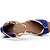 cheap Latin Shoes-Women&#039;s Latin Shoes Sandal Customized Heel Satin Buckle Black / Royal Blue / Leather