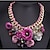 cheap Necklaces-Pendant Necklace For Women&#039;s Party Special Occasion Birthday Synthetic Gemstones Resin Plastic Cuban Link Chunky Flower Gold / Gift