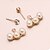 cheap Earrings-Three Pearl Rhinestone Stud Earrings