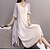 cheap Women&#039;s Dresses-Vintage Loose Dress,Patchwork Round Neck Midi Short Sleeves Linen Summer Inelastic Thin