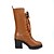 cheap Women&#039;s Boots-Women&#039;s Block Heel Boots Chunky Heel Lace-up Leatherette 20.32-25.4 cm / Mid-Calf Boots Fall / Winter Black / Brown
