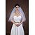 cheap Wedding Veils-Two-tier Cut Edge Wedding Veil Elbow Veils with Rhinestone Tulle / Classic