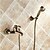 billige Badekraner-Badekarskran - Antikk Antikk Messing Vægmonteret Keramisk Ventil Bath Shower Mixer Taps / Enkelt håndtak To Huller
