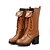 halpa Naisten saappaat-Naisten Block Heel Bootsit Paksu korko Solmittavat Tekonahka 20.32-25.4 cm / Säärisaappaat Syksy / Talvi Musta / Ruskea
