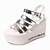 cheap Women&#039;s Sandals-Women&#039;s Shoes Leatherette Platform Peep Toe/Creepers Sandals Office &amp; Career/Dress/Casual Black/White/Silver