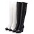 abordables Bottes Femme-Femme Bottes genou Talon Bottier Similicuir &gt;50.8 cm / Cuissarde Automne / Hiver Noir / Blanche