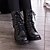 cheap Women&#039;s Boots-Women&#039;s Shoes Leatherette Fall / Winter Combat Boots Low Heel 15.24-20.32 cm / Mid-Calf Boots Lace-up Black