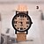cheap Women&#039;s Watches-Simulation Wooden Quartz Men Watches Casual Wooden Color Leather Strap Watch Wood Male Wristwatch Cool Watches Unique Watches
