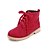 abordables Bottes Femme-Femme Similicuir Automne / Hiver Talon Plat 5.08-10.16 cm / Bottine / Demi Botte Lacet Beige / Marron / Rouge