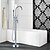 preiswerte Badewannenarmaturen-Badewannenarmaturen - Art déco / Retro Chrom bodenmontiert Keramisches Ventil Bath Shower Mixer Taps / Zwei Griffe Ein Loch