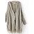cheap Women&#039;s Sweaters-Women&#039;s Solid Black/Gray Cardigan , Vintage/Casual Long Sleeve Tassel