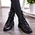 baratos Botas de mulher-Mulheres Sapatos Courino Outono / Inverno Coturnos Salto Baixo 15.24-20.32 cm / Botas Cano Médio Cadarço Preto