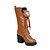 abordables Bottes Femme-Femme Bloquer les bottes à talons Talon Bottier Lacet Similicuir 20.32-25.4 cm / Bottes Mi-mollet Automne / Hiver Noir / Marron