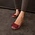 olcso Női lapos sarkú cipők-Balerinacipő / Szögletes orrú - Lapos - Női cipő - Balerinek - Ruha / Alkalmi - Gyapjú / Szövet - Fekete / Vörös