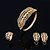 זול סט תכשיטים-בגדי ריקוד נשים חמוד מסיבה תכשיטים גדולים צמיד זירקוניה מעוקבת ציפוי זהב יהלום מדומה סגסוגת צמיד עגילים שרשראות טבעת
