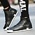 cheap Men&#039;s Sneakers-Men&#039;s Spring / Summer / Fall Flat Heel Casual Lace-up Leatherette Black / White / White / Black / Winter