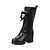 abordables Bottes Femme-Femme Bloquer les bottes à talons Talon Bottier Lacet Similicuir 20.32-25.4 cm / Bottes Mi-mollet Automne / Hiver Noir / Marron