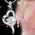 cheap Necklaces-Women&#039;s Crystal Pendant Necklace Solitaire Round Cut faceter Heart Love Hollow Heart Ladies Sterling Silver Crystal Silver White Purple Necklace Jewelry For Wedding Birthday Thank You Daily Casual